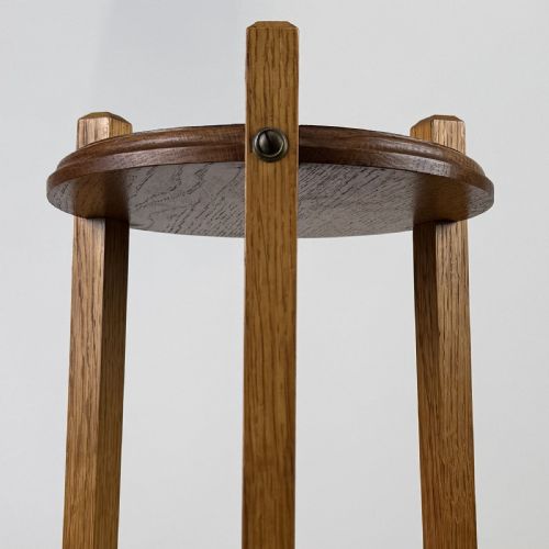 ANTIQUE 20TH CENTURY FINE QUALITY GOLDEN OAK PLANT STAND - ADDITIONAL PHOTO 3