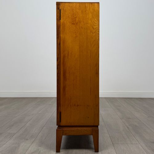 ANTIQUE 20TH CENTURY FINE QUALITY DISPLAY CABINET IN GOLDEN OAK - ADDITIONAL PHOTO 4
