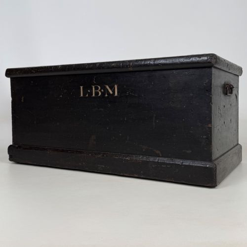 ANTIQUE 19TH CENTURY GOOD QUALITY EBONSIED BLANKET BOX - ADDITIONAL PHOTO 1
