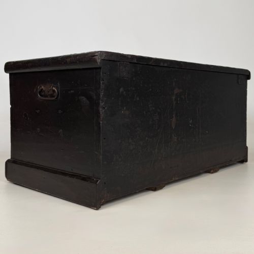 ANTIQUE 19TH CENTURY GOOD QUALITY EBONSIED BLANKET BOX - ADDITIONAL PHOTO 3