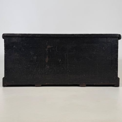 ANTIQUE 19TH CENTURY GOOD QUALITY EBONSIED BLANKET BOX - ADDITIONAL PHOTO 4