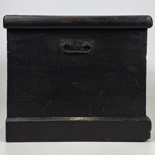 ANTIQUE 19TH CENTURY GOOD QUALITY EBONSIED BLANKET BOX - ADDITIONAL PHOTO 6
