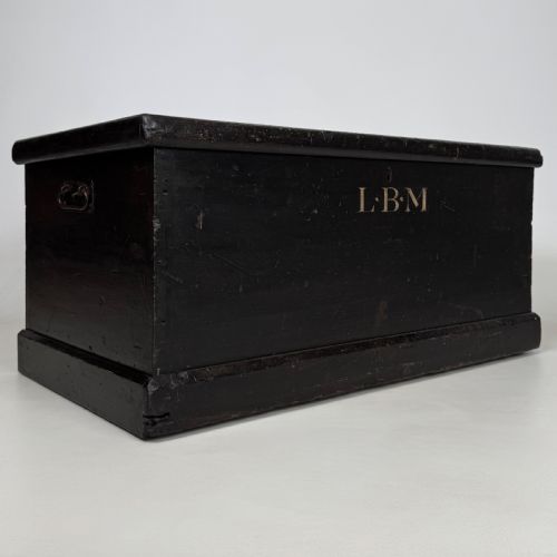 ANTIQUE 19TH CENTURY GOOD QUALITY EBONSIED BLANKET BOX - ADDITIONAL PHOTO 7