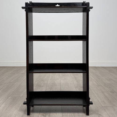 ANTIQUE 20TH CENTURY SMALL ART NOUVEAU STYLE BOOKCASE IN OAK - ADDITIONAL PHOTO 1