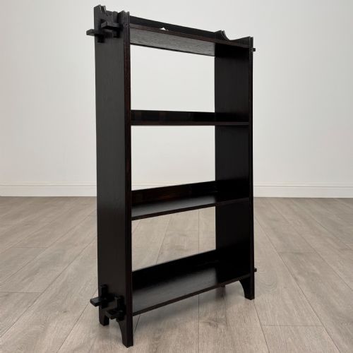 ANTIQUE 20TH CENTURY SMALL ART NOUVEAU STYLE BOOKCASE IN OAK - ADDITIONAL PHOTO 9