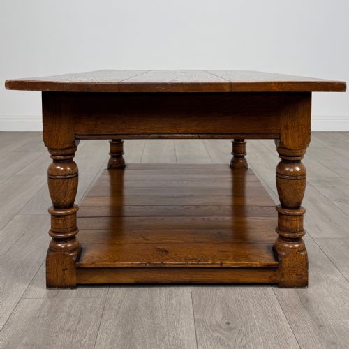 ANTIQUE 20TH CENTURY GOOD QUALITY COFFEE TABLE IN OAK - ADDITIONAL PHOTO 2