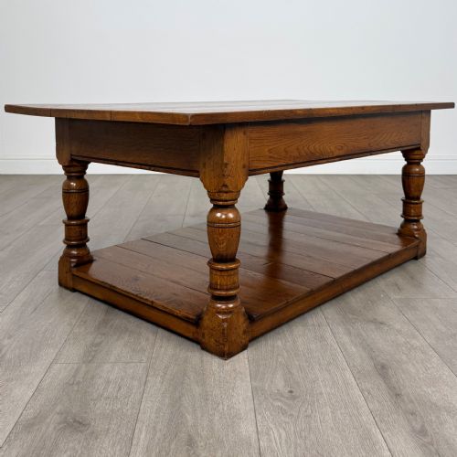 ANTIQUE 20TH CENTURY GOOD QUALITY COFFEE TABLE IN OAK - ADDITIONAL PHOTO 3