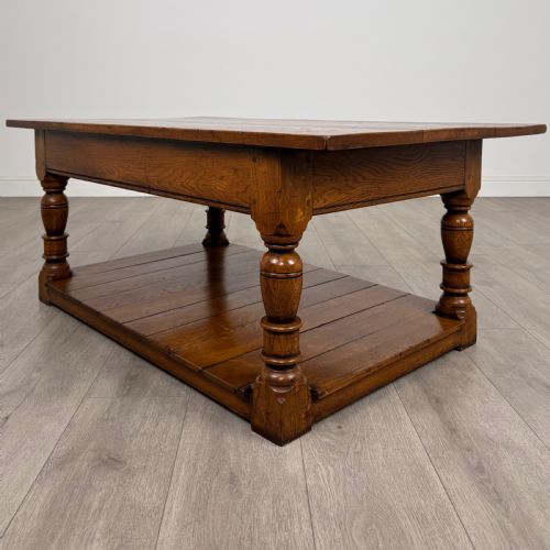 ANTIQUE 20TH CENTURY GOOD QUALITY COFFEE TABLE IN OAK - ADDITIONAL PHOTO 5