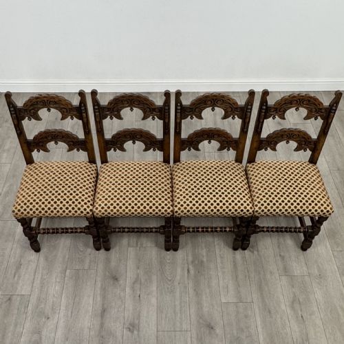 ANTIQUE 20TH CENTURY JACOBEAN STYLE DINING TABLE WITH 6 CHAIRS - ADDITIONAL PHOTO 8