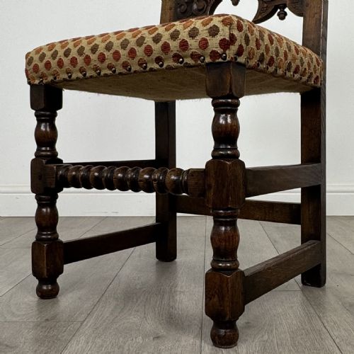 ANTIQUE 20TH CENTURY JACOBEAN STYLE DINING TABLE WITH 6 CHAIRS - ADDITIONAL PHOTO 14