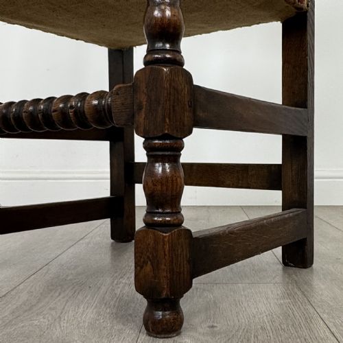 ANTIQUE 20TH CENTURY JACOBEAN STYLE DINING TABLE WITH 6 CHAIRS - ADDITIONAL PHOTO 15