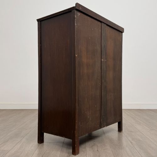 ANTIQUE 20TH CENTURY GOOD QUALITY CARVED OAK CUPBOARD - ADDITIONAL PHOTO 4