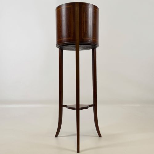 ANTIQUE 20TH CENTURY INLAID PLANT STAND IN MAHOGANY - ADDITIONAL PHOTO 2