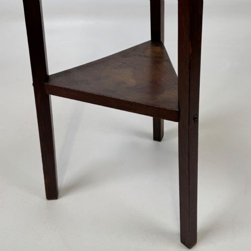 ANTIQUE 20TH CENTURY BRASS BOUND BARREL PLANT STAND IN OAK - ADDITIONAL PHOTO 5