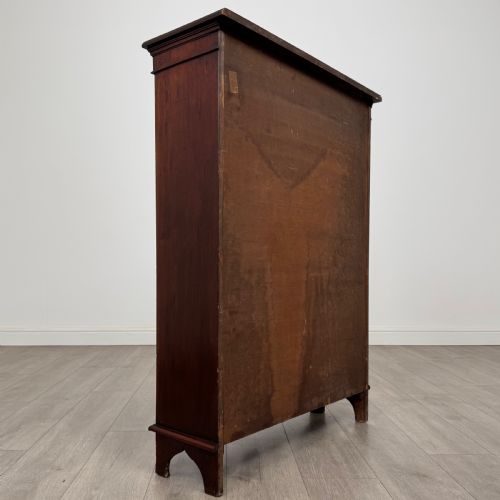 ANTIQUE 20TH CENTURY INLAID OPEN BOOKCASE IN MAHOGANY - ADDITIONAL PHOTO 4
