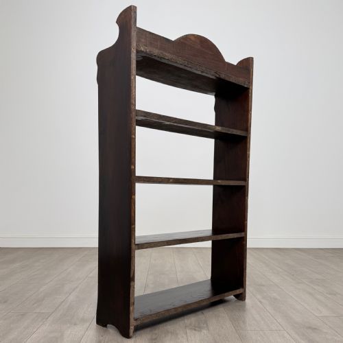 ANTIQUE 20TH CENTURY GOOD QUALITY OPEN BOOKCASE IN OAK - ADDITIONAL PHOTO 4