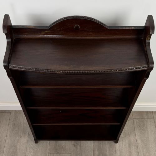 ANTIQUE 20TH CENTURY GOOD QUALITY OPEN BOOKCASE IN OAK - ADDITIONAL PHOTO 6