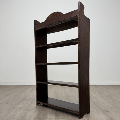 ANTIQUE 20TH CENTURY GOOD QUALITY OPEN BOOKCASE IN OAK - ADDITIONAL PHOTO 7
