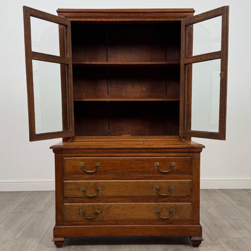 ANTIQUE 20TH CENTURY FINE QUALITY UNIQUE DISPLAY CABINET IN OAK - ADDITIONAL PHOTO 2