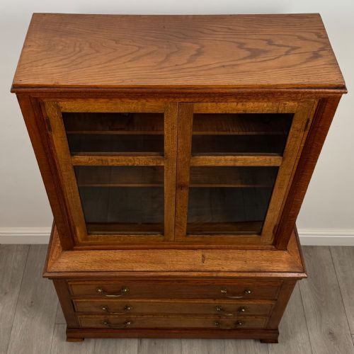 ANTIQUE 20TH CENTURY FINE QUALITY UNIQUE DISPLAY CABINET IN OAK - ADDITIONAL PHOTO 10
