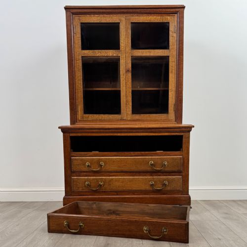 ANTIQUE 20TH CENTURY FINE QUALITY UNIQUE DISPLAY CABINET IN OAK - ADDITIONAL PHOTO 11