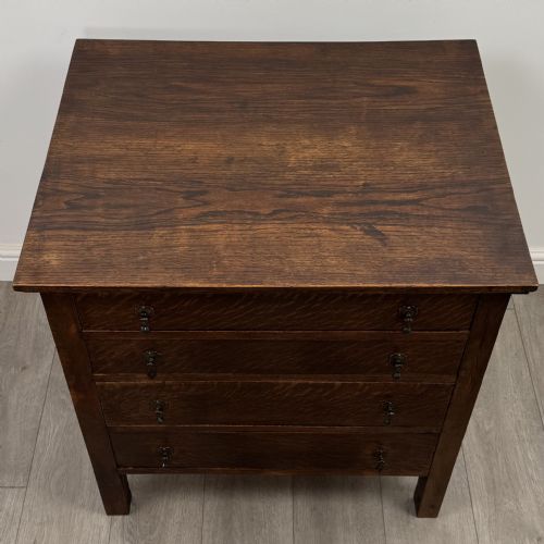 ANTIQUE 20TH CENTURY DEEP OAK CHEST OF DRAWERS IN OAK - ADDITIONAL PHOTO 8