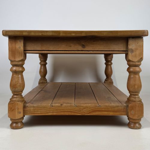 ANTIQUE 20TH CENTURY GOOD QUALITY PINE FARMHOUSE COFFEE TABLE - ADDITIONAL PHOTO 2