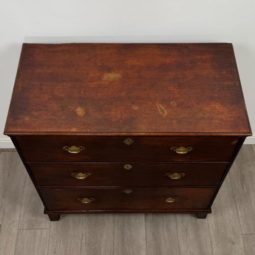 ANTIQUE 18TH CENTURY GOOD QUALITY OAK CHEST OF DRAWERS - ADDITIONAL PHOTO 8