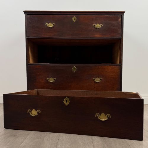ANTIQUE 18TH CENTURY GOOD QUALITY OAK CHEST OF DRAWERS - ADDITIONAL PHOTO 9