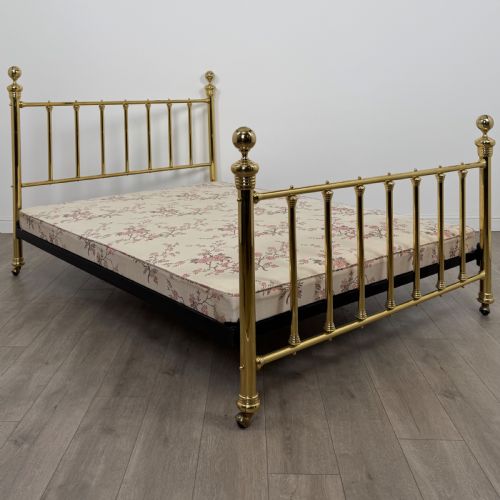 ANTIQUE 20TH CENTURY FINE QUALITY BRASS KING SIZE BED - ADDITIONAL PHOTO 1