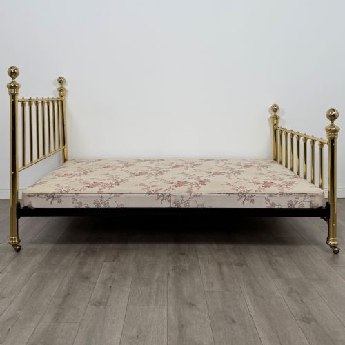 ANTIQUE 20TH CENTURY FINE QUALITY BRASS KING SIZE BED - ADDITIONAL PHOTO 2