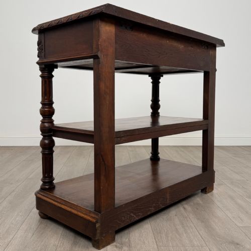 ANTIQUE 19TH CENTURY UNIQUE FRENCH MARBLE TOP BUFFET IN WALNUT - ADDITIONAL PHOTO 4
