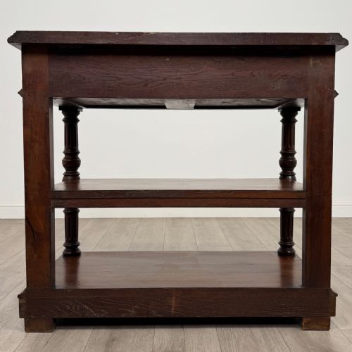 ANTIQUE 19TH CENTURY UNIQUE FRENCH MARBLE TOP BUFFET IN WALNUT - ADDITIONAL PHOTO 5