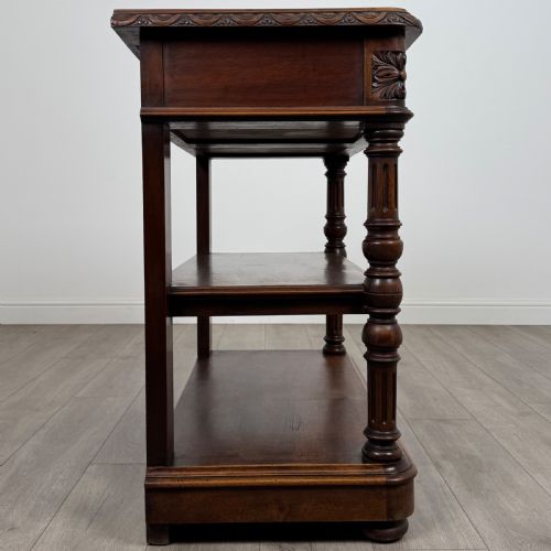 ANTIQUE 19TH CENTURY UNIQUE FRENCH MARBLE TOP BUFFET IN WALNUT - ADDITIONAL PHOTO 7