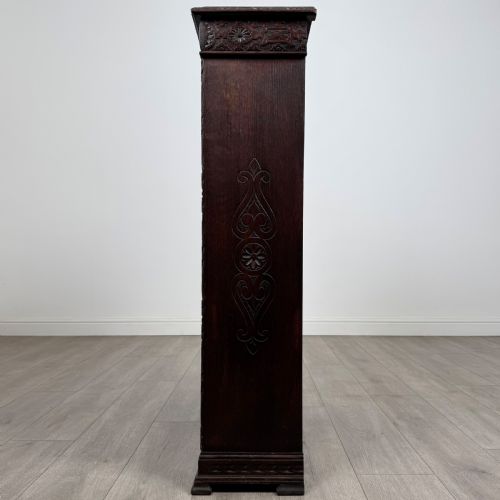 ANTIQUE 19TH CENTURY SMALL CARVED OAK BOOKCASE - ADDITIONAL PHOTO 3