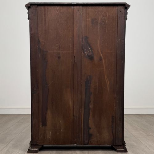ANTIQUE 19TH CENTURY SMALL CARVED OAK BOOKCASE - ADDITIONAL PHOTO 5