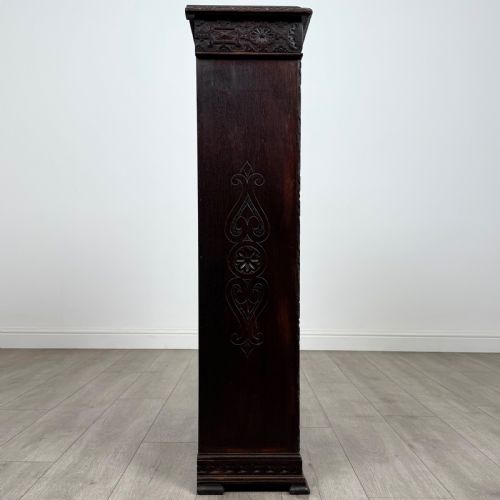 ANTIQUE 19TH CENTURY SMALL CARVED OAK BOOKCASE - ADDITIONAL PHOTO 6