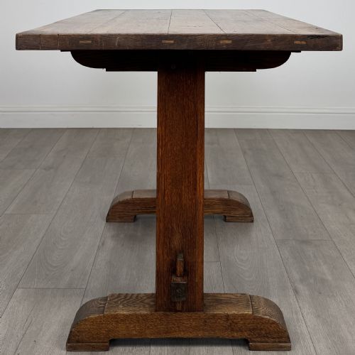 ANTIQUE 20TH CENTURY SMALL OAK DINING TABLE OF GOOD QUALITY - ADDITIONAL PHOTO 2
