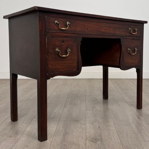 ANTIQUE 18TH CENTURY GOOD QUALITY KNEEHOLE DESK IN MAHOGANY - ADDITIONAL PHOTO 7