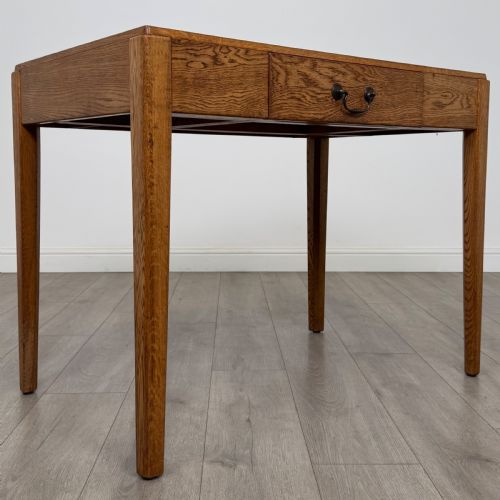 ANTIQUE 20TH CENTURY GOOD QUALITY GOLDEN OAK WRITING TABLE - ADDITIONAL PHOTO 7