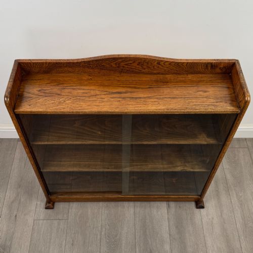 ANTIQUE 20TH CENTURY GOOD QUALITY OAK DISPLAY CABINET - ADDITIONAL PHOTO 10