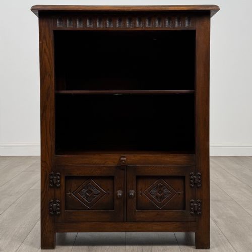 ANTIQUE 20TH CENTURY GOOD QUALITY SMALL OAK CABINET - ADDITIONAL PHOTO 1