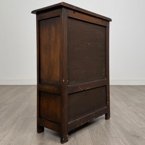 ANTIQUE 20TH CENTURY GOOD QUALITY SMALL OAK CABINET - ADDITIONAL PHOTO 5
