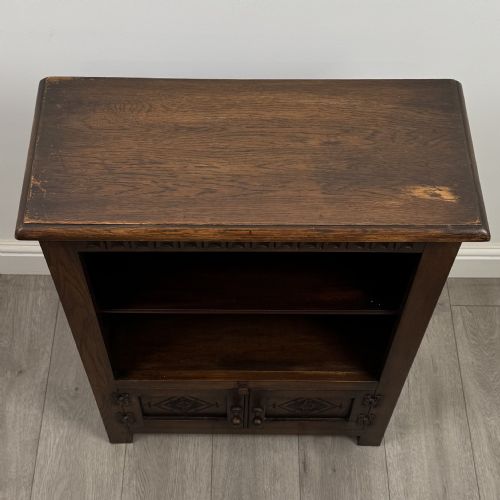 ANTIQUE 20TH CENTURY GOOD QUALITY SMALL OAK CABINET - ADDITIONAL PHOTO 7