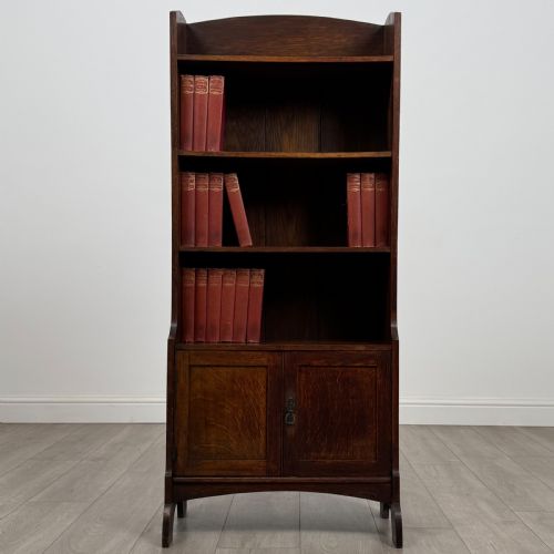antique 20th century good quality bookcase in oak - CATEGORY: ANTIQUE BOOKCASES - DATED EDWARDIAN