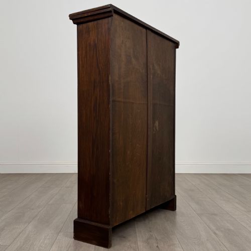 ANTIQUE 20TH CENTURY GOOD QUALITY OPEN BOOKCASE IN OAK - ADDITIONAL PHOTO 4