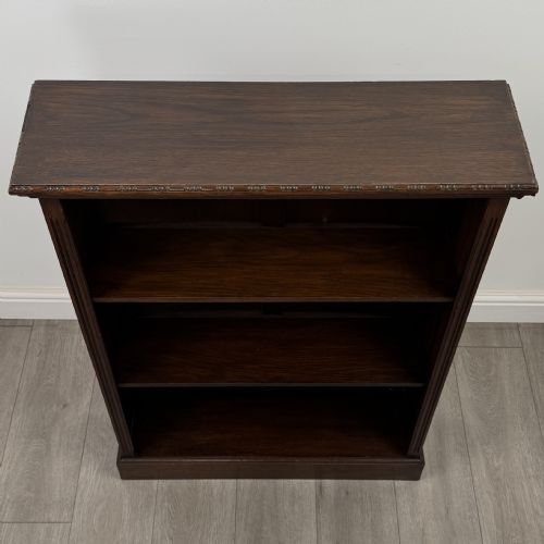 ANTIQUE 20TH CENTURY GOOD QUALITY OPEN BOOKCASE IN OAK - ADDITIONAL PHOTO 6