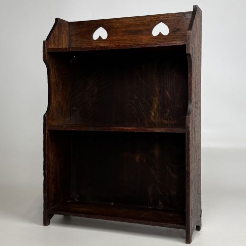 ANTIQUE 20TH CENTURY MINIATURE ARTS CRAFTS BOOKCASE IN OAK - ADDITIONAL PHOTO 2