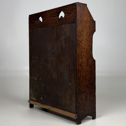 ANTIQUE 20TH CENTURY MINIATURE ARTS CRAFTS BOOKCASE IN OAK - ADDITIONAL PHOTO 7