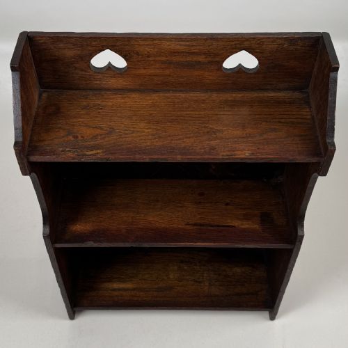 ANTIQUE 20TH CENTURY MINIATURE ARTS CRAFTS BOOKCASE IN OAK - ADDITIONAL PHOTO 9